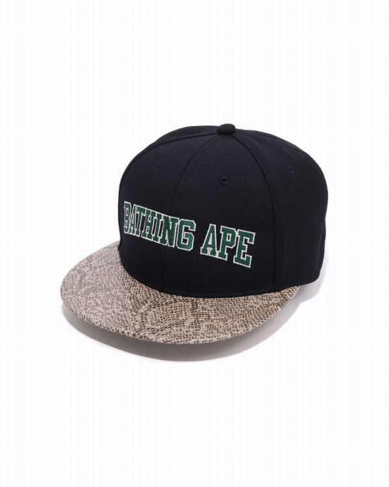 Navy / Blue Bape Snake Panel Men's Caps | ZA-78604