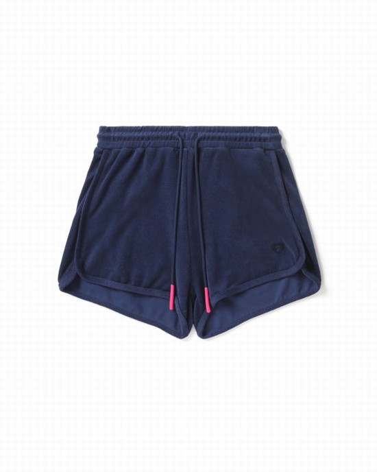 Navy / Blue Bape Towelling track Women's Shorts | ZA-34582