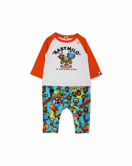 Orange Bape Milo Circus L/S romper Kids' Bodysuit | ZA-86512