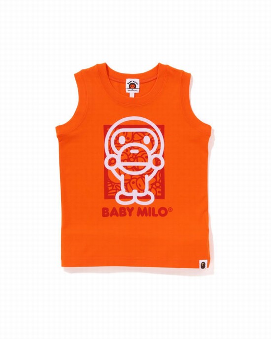 Orange Bape Milo Kids' Vest | ZA-74986