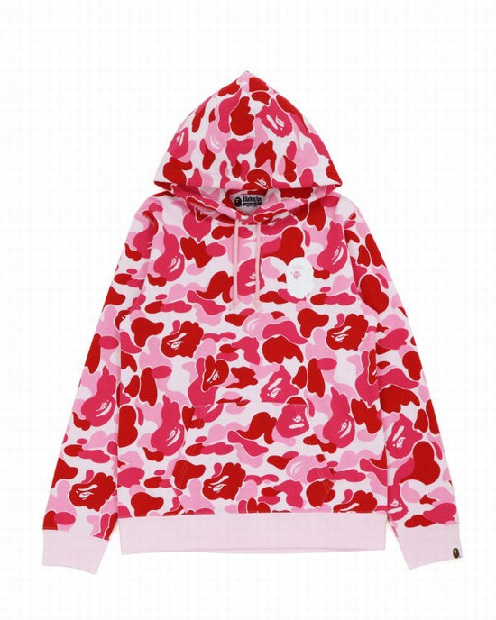 Pink Bape Big ABC Camo Ape Head Pullover Women's Hoodie | ZA-45613