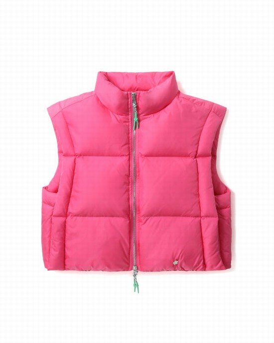 Pink Bape Cropped padded Women's Vest | ZA-58416