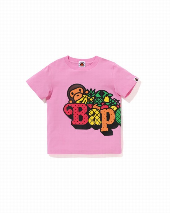Pink Bape Milo Fruit Kids' T Shirts | ZA-81463