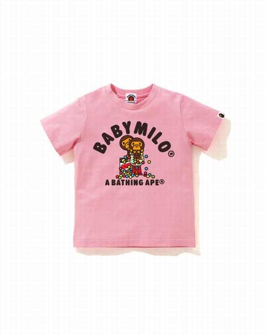 Pink Bape Milo Gum Ball Kids' T Shirts | ZA-69745