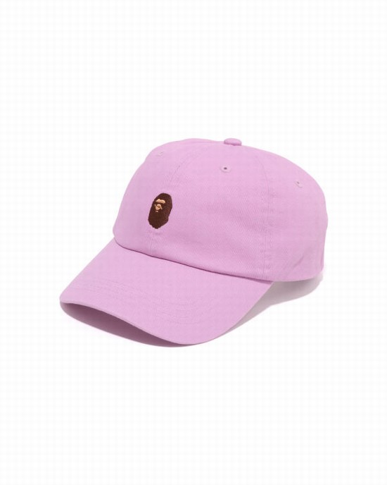Pink Bape One Point Panel Men's Caps | ZA-84513