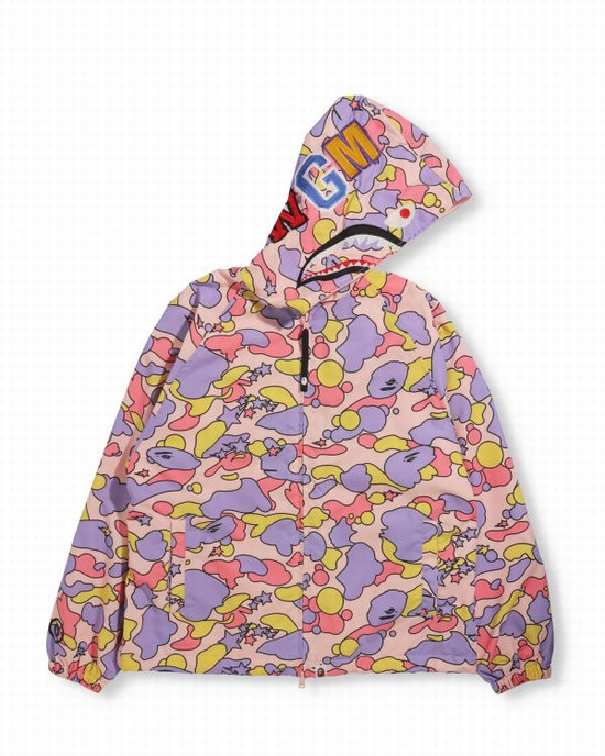 Pink Bape STA Camo Oversized Full Zip Women's Jackets | ZA-49036