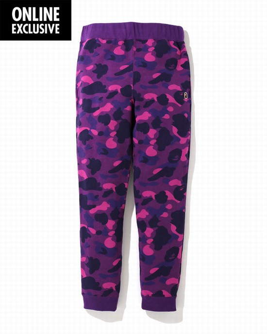Purple Bape Color camo One Point silm Men's Jogger | ZA-19405