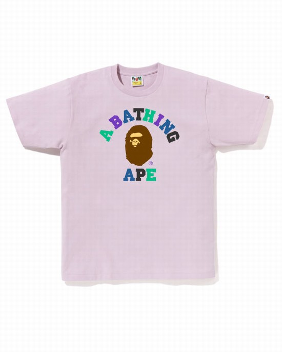 Purple Bape Colors College Men's T Shirts | ZA-21089