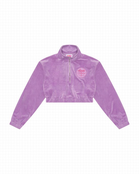 Purple Bape Cropped zip-up Women's Sweatshirts | ZA-23917