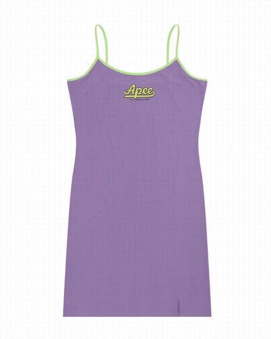 Purple Bape Logo print Women's Dress | ZA-13640