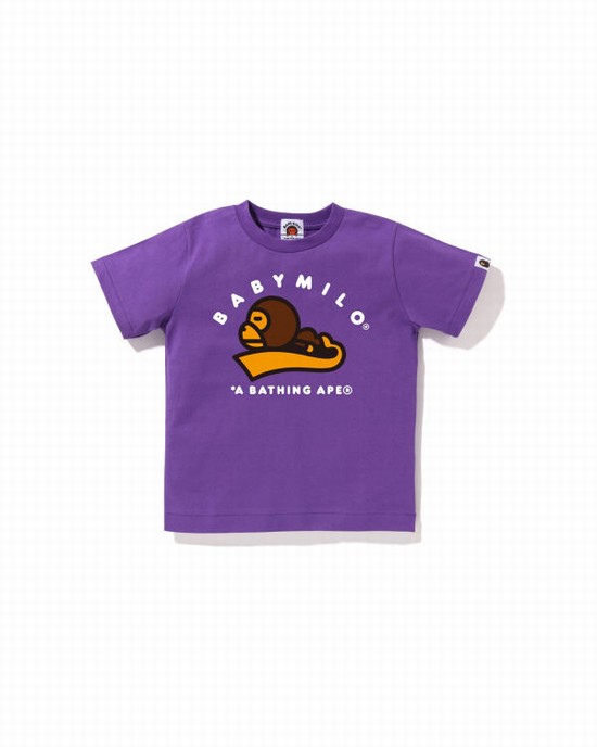Purple Bape Milo Sleep Kids' T Shirts | ZA-29081