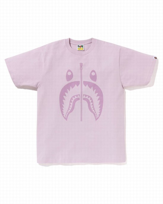 Purple Bape Pigment Shark Men's T Shirts | ZA-03512