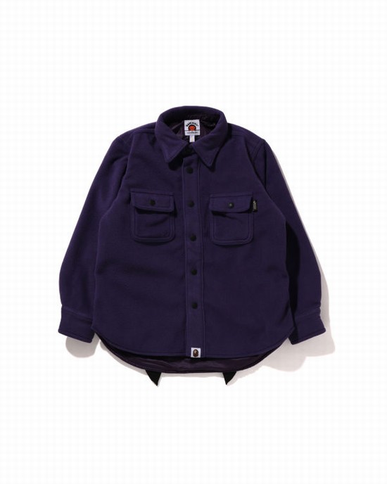Purple Bape Shark Patch Kids' Jackets | ZA-49601