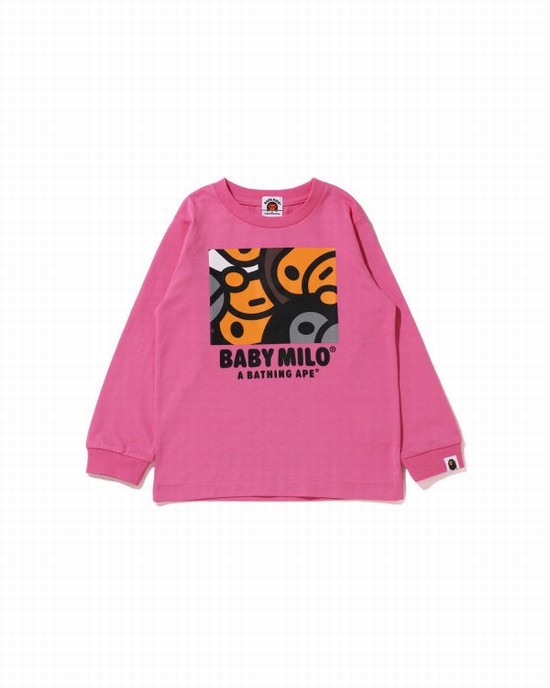 Rose Bape All Milo Mix L/S Kids' T Shirts | ZA-14069