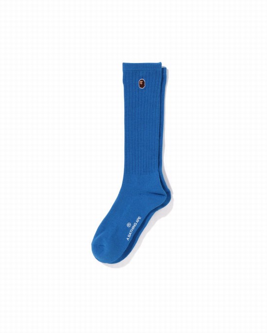 Royal / Blue Bape Ape Head One Point Women's Socks | ZA-17604