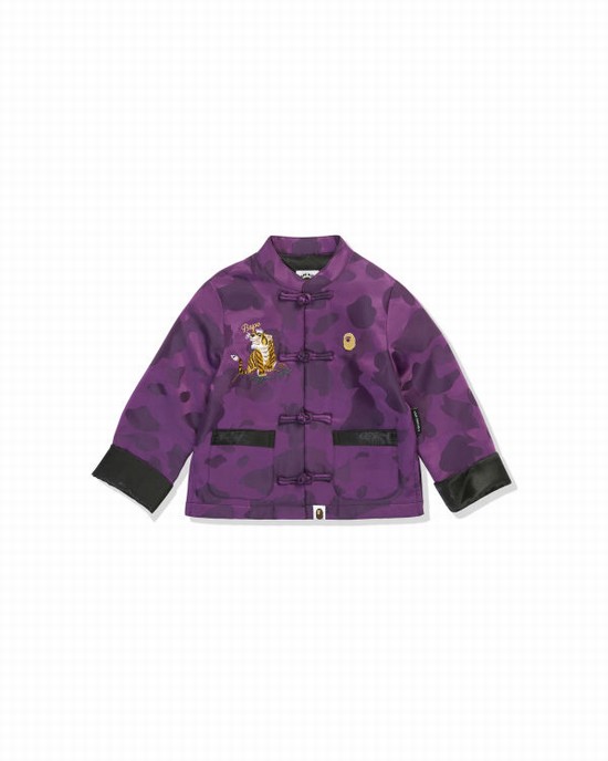 Royal / Purple Bape Color Camo Padded China Kids' Jackets | ZA-45107