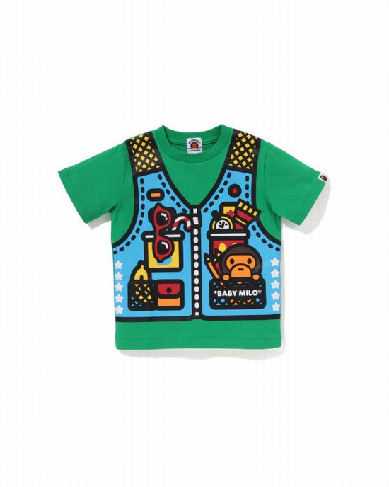 Turquoise Bape Milo Fishing Print Kids' T Shirts | ZA-04286