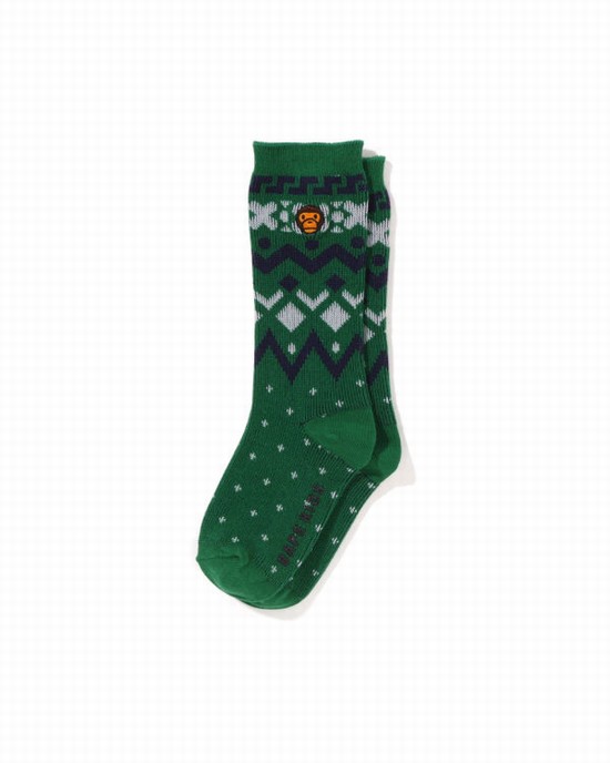 Turquoise Bape Milo Nordic Kids' Socks | ZA-04381