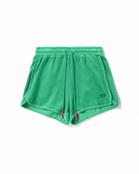 Turquoise Bape Towelling track Women's Shorts | ZA-15267