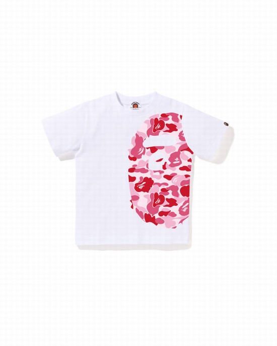 White Bape ABC Camo Side Big Ape Head Kids' T Shirts | ZA-14527