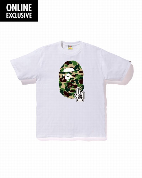 White Bape BAPEONLINE Men's T Shirts | ZA-21876