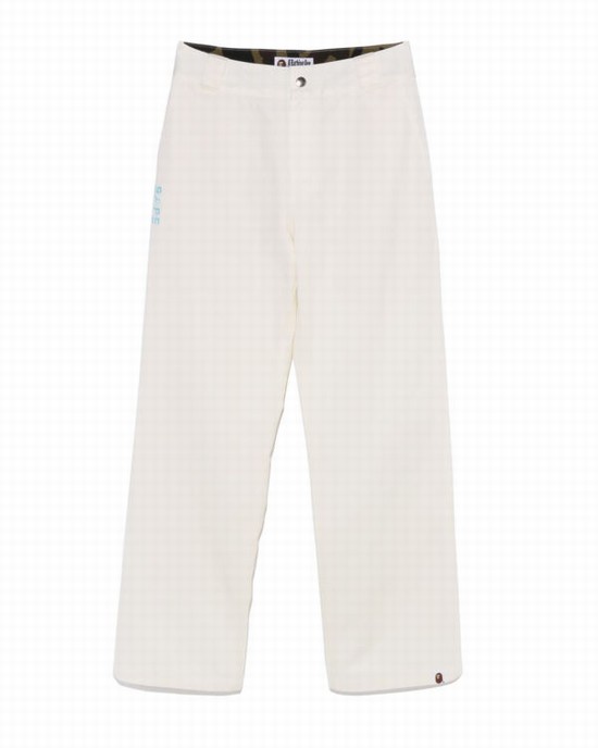 White Bape Chino Work Women's Pants | ZA-57039