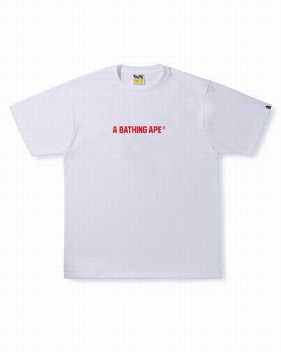 White Bape Color Camo Busy Works Men's T Shirts | ZA-12695