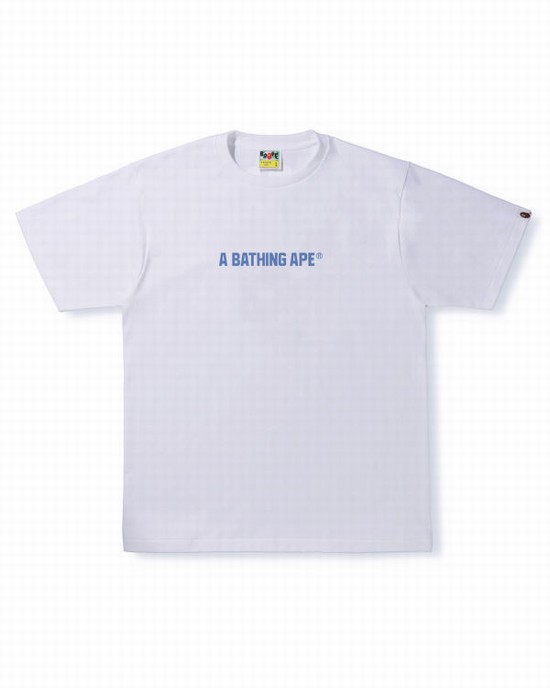 White Bape Color Camo Busy Works Men's T Shirts | ZA-71346