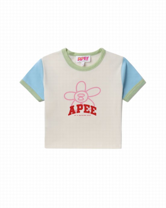 White Bape Graphic Women's Blouse | ZA-38290