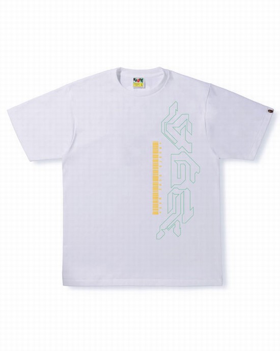 White Bape Multi Logo #2 Men's T Shirts | ZA-24570