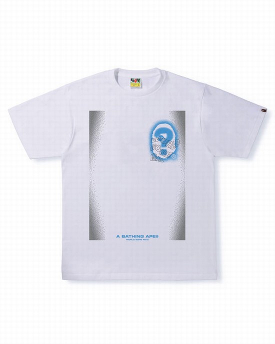 White Bape Multi Logo #3 Men's T Shirts | ZA-98213