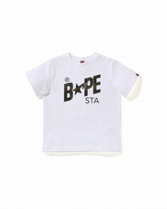 White Bape Reflector 1st Camo Sta Logo Kids' T Shirts | ZA-92148