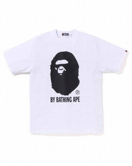 White Bape Thermography by Bathing Ape Men's T Shirts | ZA-67849