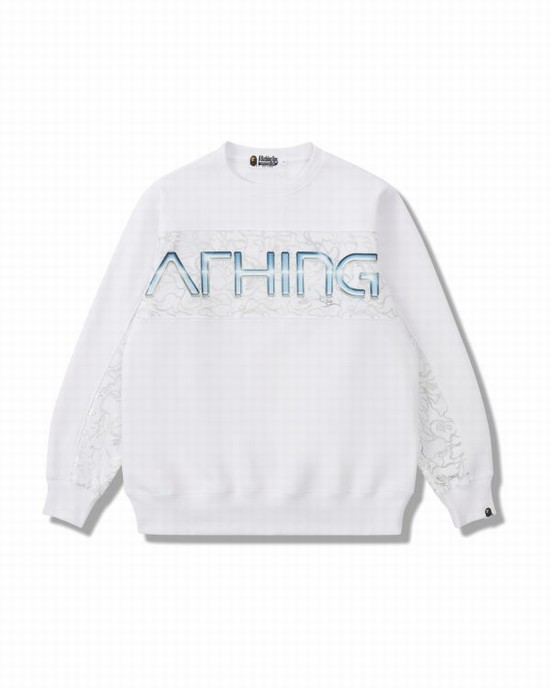 White Bape X Hajime Sorayama Crewneck Men's Sweatshirts | ZA-79412