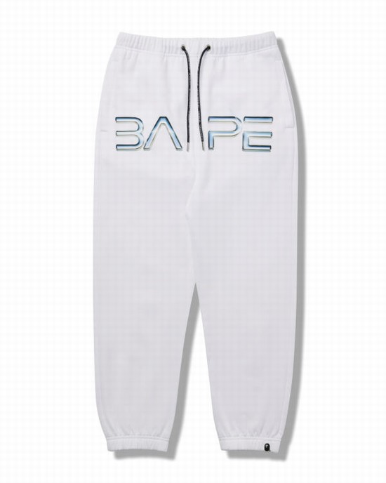 White Bape X Hajime Sorayama Logo Men's Sweatpants | ZA-75861