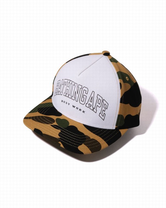 Yellow Bape 1st Camo Men's Caps | ZA-62543
