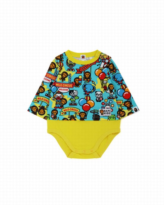 Yellow Bape Milo Circus Kids' Bodysuit | ZA-47189