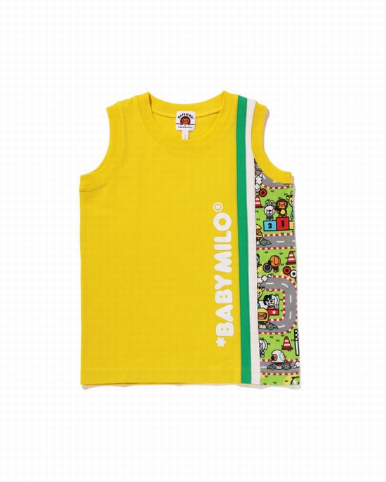 Yellow Bape Milo Racing Kids' Vest | ZA-57126