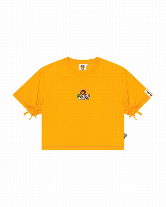 Yellow Bape Milo cropped fit Women's T Shirts | ZA-81695