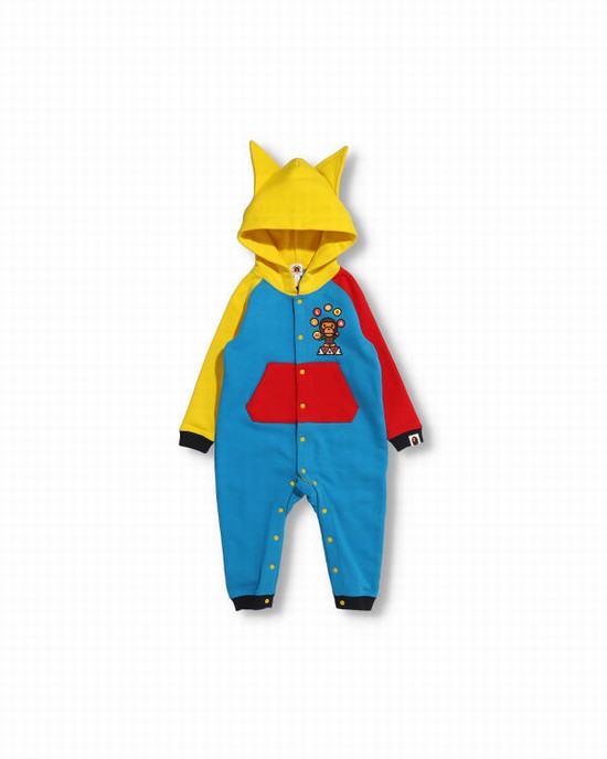 Yellow / Blue / Red Bape Milo Circus Coverall Kids' Bodysuit | ZA-81652